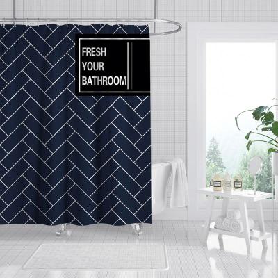 China Sustainable Wholesale Custom Waterproof Printed Polyester Bathroom Shower Curtain Bath Curtain for sale