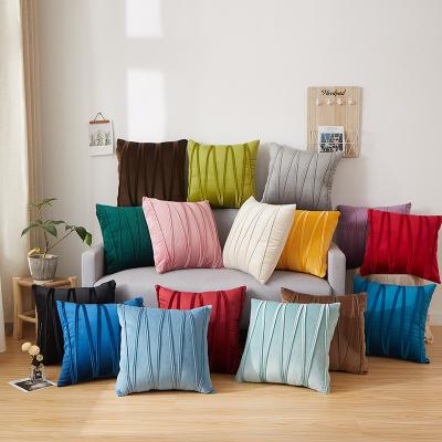 China Luxury Striped Anti Dust Mite Terms Square Shape Poly Dutch Vertical Holland Velor Velvet Embroidery Cushion Cover for sale