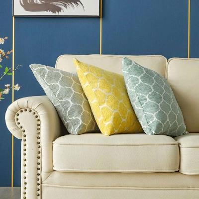 China New Design Anti-Static Outdoor Luxury Common Customer Made Jacquard Chenille Cover Solid Cushion Covers for sale