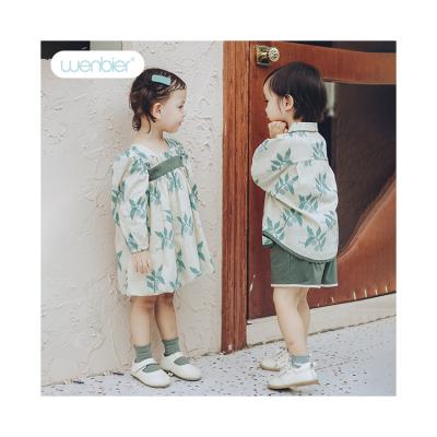 China 2022 spring new arrival children girls pastoral style baby washable elegant nifty dresses for sale