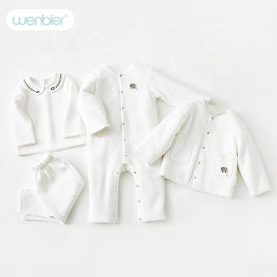 China Breathble Comfy Wenbier 2022 Newborn Clothes Embroidered Windproof White Cute Unisex Plaid Baby Romper OEM Stylish For Any Occasion for sale