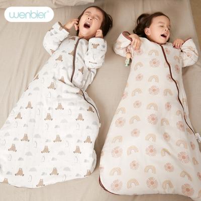 China Wenbier 2022 Newest Newest Kids Cartoon Bear Pattern Rainbow Pattern Breathable Cotton Breathable Comfortable Baby Sleeping Bag for sale