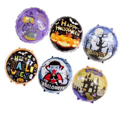 China Party Festival Supplies 18 Inch Round Halloween Movie Balloon Birthday Party Decoration Pumpkin Foil Balloon for sale