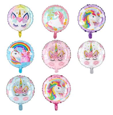 China Rainbow Party Supplies Cartoon Unicorn Balloons 18 Inch Unicorn Birthday Party Decoration Foil Balloon For Kids for sale