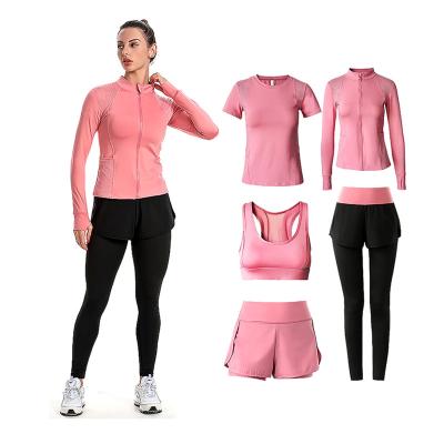 China Breathable Workout Sets For Women Clothes Tracksuit Sport Yoga Fitness Gym Tennis Exercise Clothes Sporty Active Wear Sets for sale