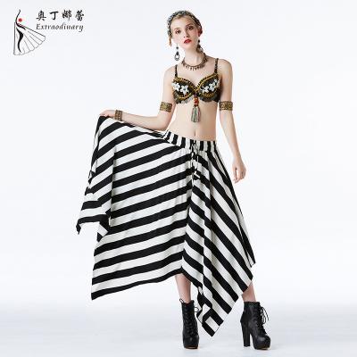 China Sets Women Tribal Dance Wear Vintage Coins Hand Beading Bra Skirt Gypsy Set Outfit Women Belly Dance Costumes for sale