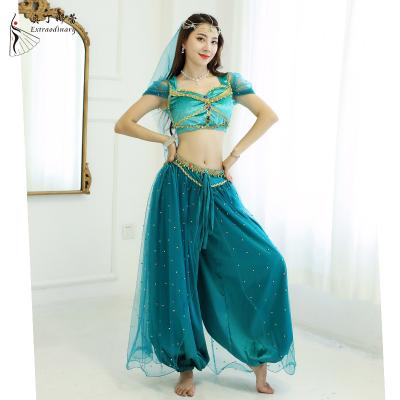 China Sets Women Halloween Party Performance Cosplay Costume Aladdin Jasmine Princess Adult Costume for sale