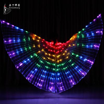 China 170pcs LED make it kids smarter than LED fairy wings safe low voltage design led light belly dance wings colorful butterflies wings feature performance props for sale