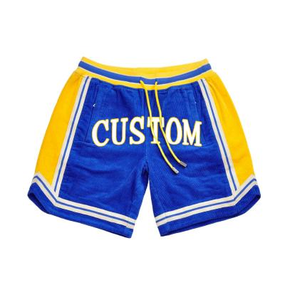 China Custom Wholesale Men's Fashion Lounge Fringe Embroidery Empty LOGO Pockets Corduroy Basketball Breathable Shorts Vintage Antibacterial Antibacterial for sale