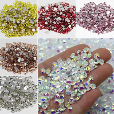 China 1440pcs Crystal AB Flatback Non Hotfix Glass Nail Decorations Accessories Flatback Processing Loose Rhinestones for sale