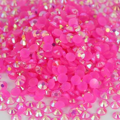 China Resin Flatback Jelly Rhinestones of Flatback 3MM 4MM 5MM Rose Pink Embellishments Bling Crafts ab non Hotfix for sale