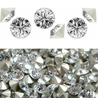 China Wholesale Pointback Bling Diamond Foil Sliver Resin Rhinestone for Sari Point Back Garment Rhinestones for sale