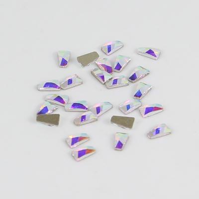 China Flatback Rhinestone Trapezoid Shape Rhinestones 2mm*4mm*6mm Crystal Ab Flat Back Fancy for sale