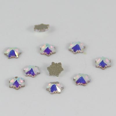 China Flatback 5mm*5mm Crystal AB Rhinestones Snowflake Shape ab Flat Back Rhinestones for sale