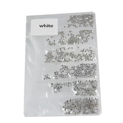 China Flatback Mixed Size Non Hot Fix Jewelry Diy Nails Air Crystal Crystal 6 Grids White Rhinestones for sale