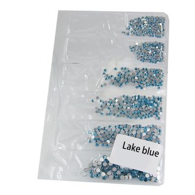 China Mix Size Flatback 3D Nail Art Bodice Applique Decorations Blue Multi Size Rhinestones for sale