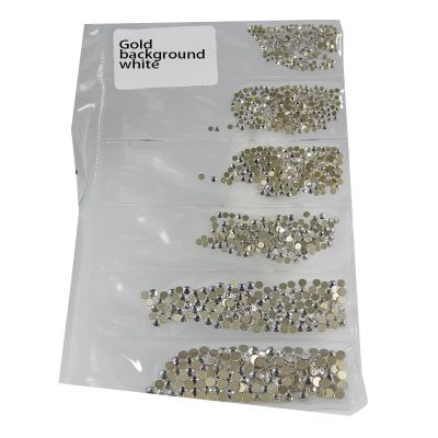 China Clear Glass Diamond Crystal Flat Back Nail Art Bling Flatback Mix Rhinestones 6box for sale