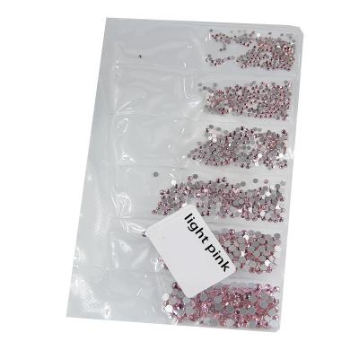 China Flatback Six Cell Diy Bling Studs Dots 16 Faceted Light Pink Phone Stones K9 Glass Rhinestones for sale