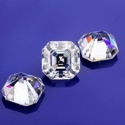 China Iridescent/Iridescent Wholesale Price D-EF-GH Colorless Sparky For Jewelry Making Ring Earring Pendant Asscher Cut Loose Moissanite for sale