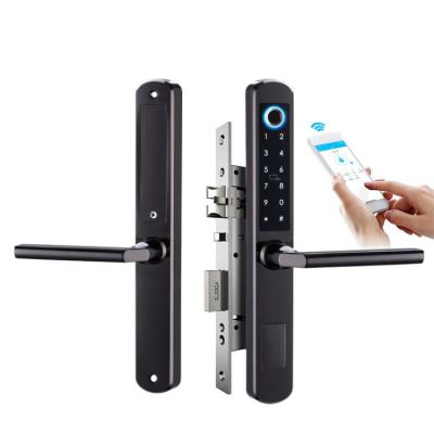 China Smart Unlock Smart Apartment Smart Card Door Lock Door Lock Good Quality Aluminum Black Silver BT Customize Body for sale