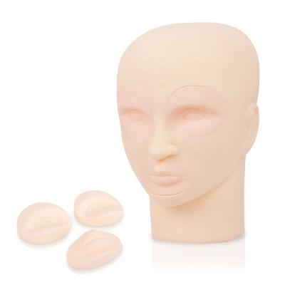 China Detachable Human Head Template For Microblading Template Silicone 3D Makeup Tattoo Permanent Training Practice Detachable Human Head Beginner for sale