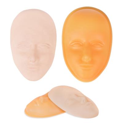 China Silicone Facial Practice Head Training Silicon 5D Permanent Makeup Lip Eyebrow Tattoo Skin Mannequin Doll Face Head for sale