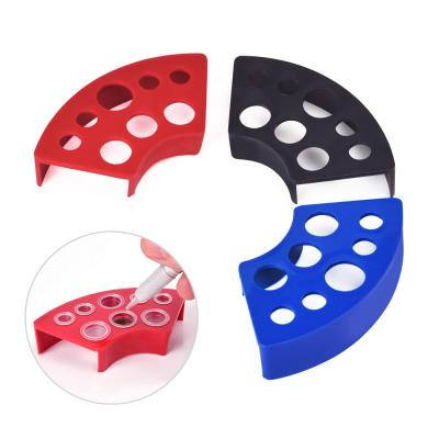 China Plastic 8 Holes Plastic Fan-shaped Tattoo Ink Cup Holder Tattoo Dye Cup Holder Skin Holder Container Hat Tattoo Props for sale