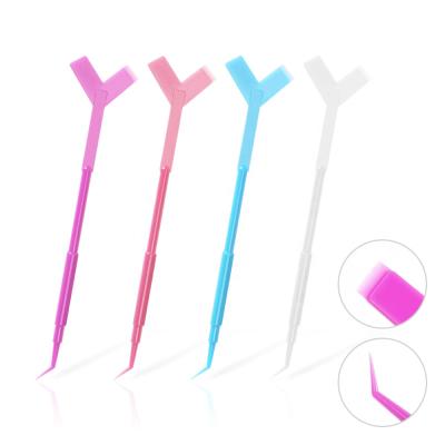 China Plastic Eyelash Extension Tools Eyelash Perming Stick Tool Whips Extension Glue Spoon Y Shape Comb Hot Brush Lash Lifting Curler Applicator for sale