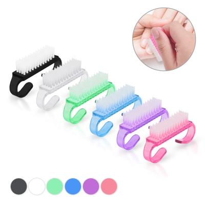 China NAIL Nail Brushes Soft Remove Dust Nail Art Plastic Cleaning Brush With Handle Gel Polish Manicure Tools for sale