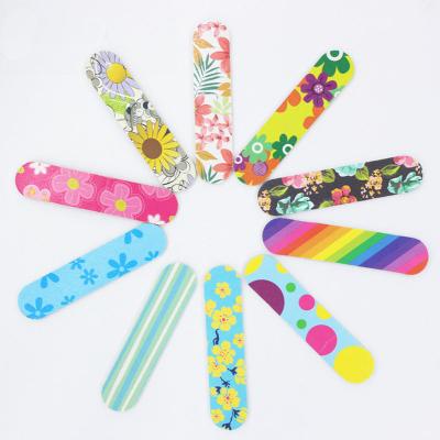 China Emery Nail Buffer Multi Pattern Nail Care Colored Double Side Mini Nail File for sale