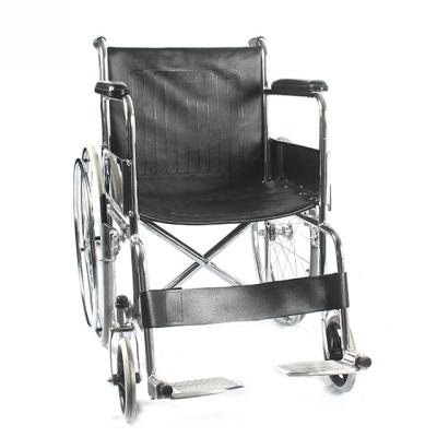 China Standard metal steeled wheelchair for middle age and elderly, foldable, metal frame, manual wheelchair, hospital and home used for sale