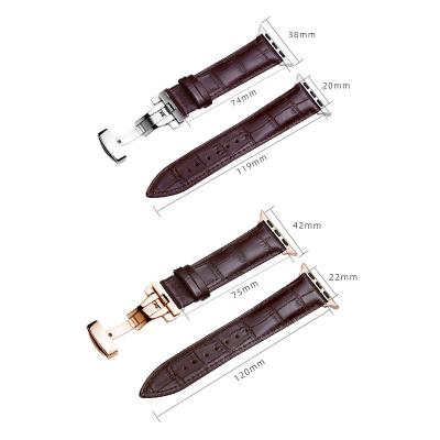 China Leather Custom Watch Strap For Apple Sublimation Watch Band Genuine Leather Sublimation For Apple Iwatch for sale