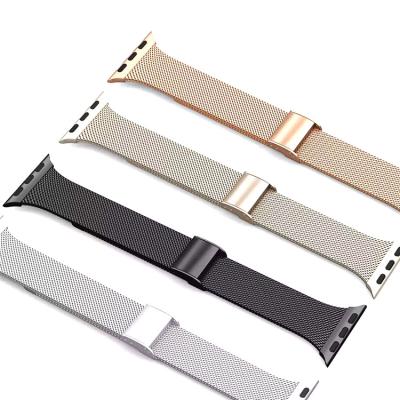 China Replacement Watch Band Hot Selling Custom Design APPL Watch Bands Strap Milanese For Iwatch Magnetic Adjustable Strap Replacement for sale