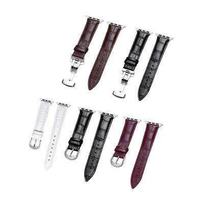 China Hot Selling Fashionable Watch Band 9 Colors For Quick Release Leather Watch Band Strap Apple Watch Band Leather for sale