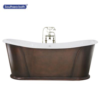 China Freestanding Bathtub Cast Iron Tub With Copper Lined Copper Bathtubs For Projects Te koop