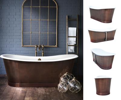 Κίνα Hotel, Soaking Cast Iron Bathtub Freestanding Copper Skirt Cast Iron Soaking Tub προς πώληση