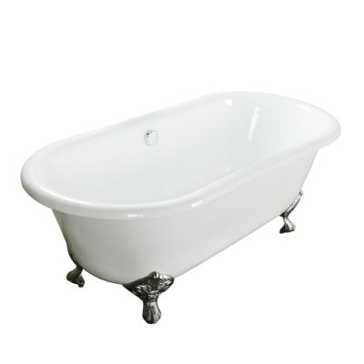 China Cast Iron Enamel Freestanding Bathtub White Enameled Cast Iron Bathtub for sale