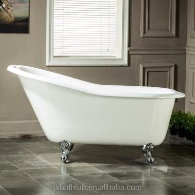 China Freestanding Bathtub Hengshui Porcelain Foot Antique To Apply Long Tin Enameled Cast Iron Glazed Four Bathtub Tub for sale