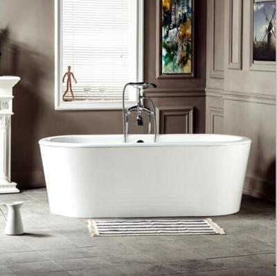 China Freestanding Spa Customized Size Cast Iron Bathtubs With Steel Material Skirt en venta