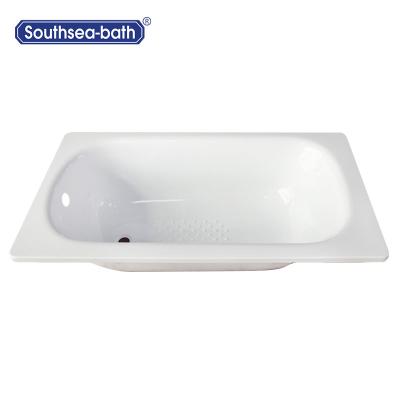 China Stainless Steel Bathtub Porcelain Enamel Embedded Bathtub With Anti-Slip Handles en venta