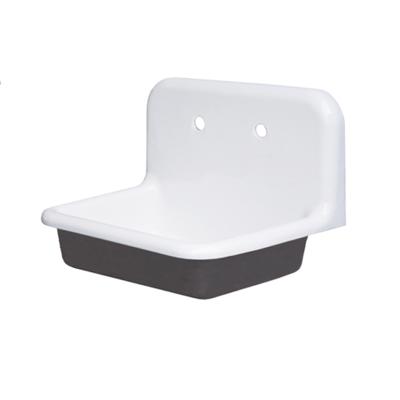 China Without faucet high back cast iron sinks wall hanging enamel cast iron sinks for sale