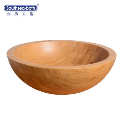 China NHTYA-2 Bamboo Round Circular Freestanding Bathroom Sink Environment Friendly for sale