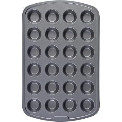 China Disposable 24 Cups Black Alloy Steel Nonstick Muffin Pans, Cupcake Pans for Kitchen and Restaurants for sale