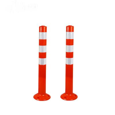 China 75cm Fluorescent Orange Plastic Parking Bollard Traffic Safety Post for sale