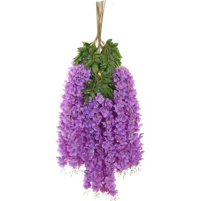 China Wholesale Real Touch Silk Flower Attractive Wisteria Decorative Artificial Flowers New for sale