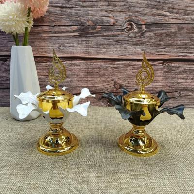 China 2021 New Middle East Gold High Quality Charcoal Intelligent Metal Censer for sale