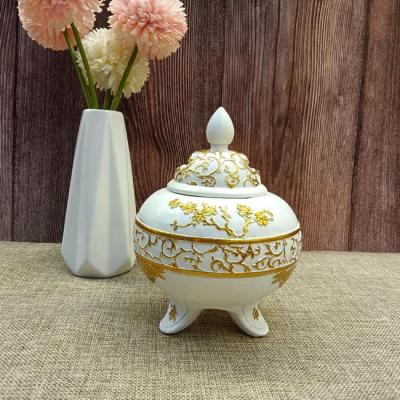 China New Mubkhar Dubai Arab Censer Middle East Wholesale High Quality Luxury Resin Burner for sale