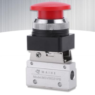 China 12 mSv mm2 (CV=0.67) Series MSV86321PB Manual Operation Directional Mechanical Valve Mechanical Air Solenoid Valves for sale