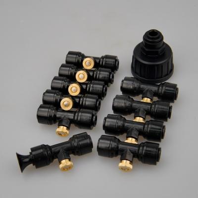 China No Punch High Quality Greenhouse Wall Fan Fog Nozzle System Kit Diy With Brass Misty Agricultural Nozzle for sale