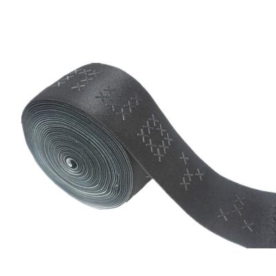 China Hot Sale cycling pants power band silicone gripper tape jacquard elastic webbing for sale